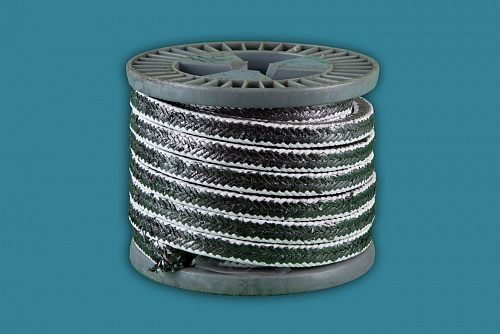 UrTex Н 1201 набивка плетеная из терморасширенного графита, армированного стеклонитью с угловой оплёткой из экспандированного фторопласта UrTex Н 1201 набивка плетеная из терморасширенного графита, армированного стеклонитью с угловой оплёткой из экспандированного фторопласта